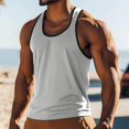 thumbnail image 2 of ZCFZJW Mens Quick Dry Workout Tank Tops Lightweight Casual Athletic Muscle Gym Bodybuilding Running Training Sleeveless T-Shirt Vest Gray L, 2 of 3