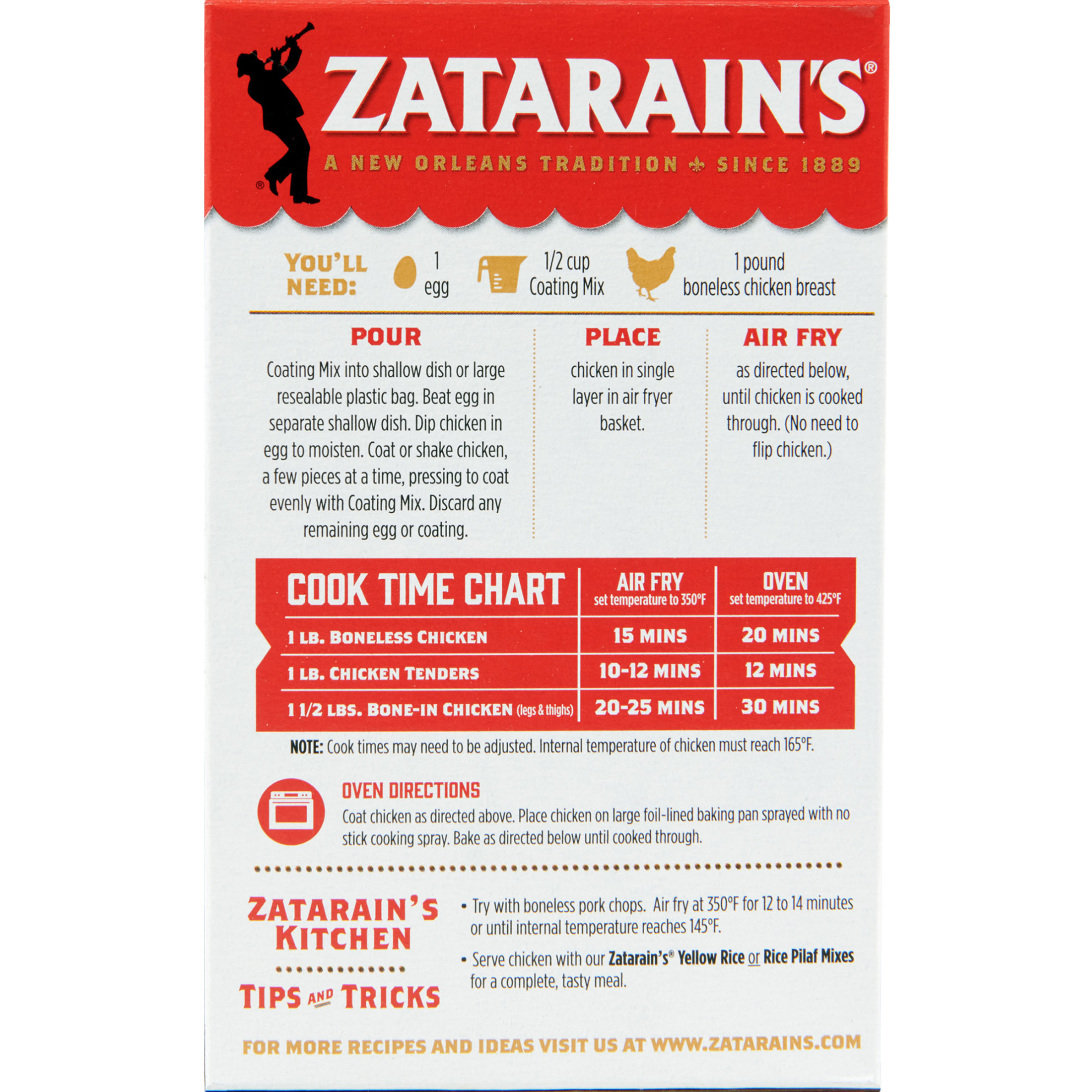 Zatarain's Chicken Air Fryer Seasoned Coating, 5.0 oz Box