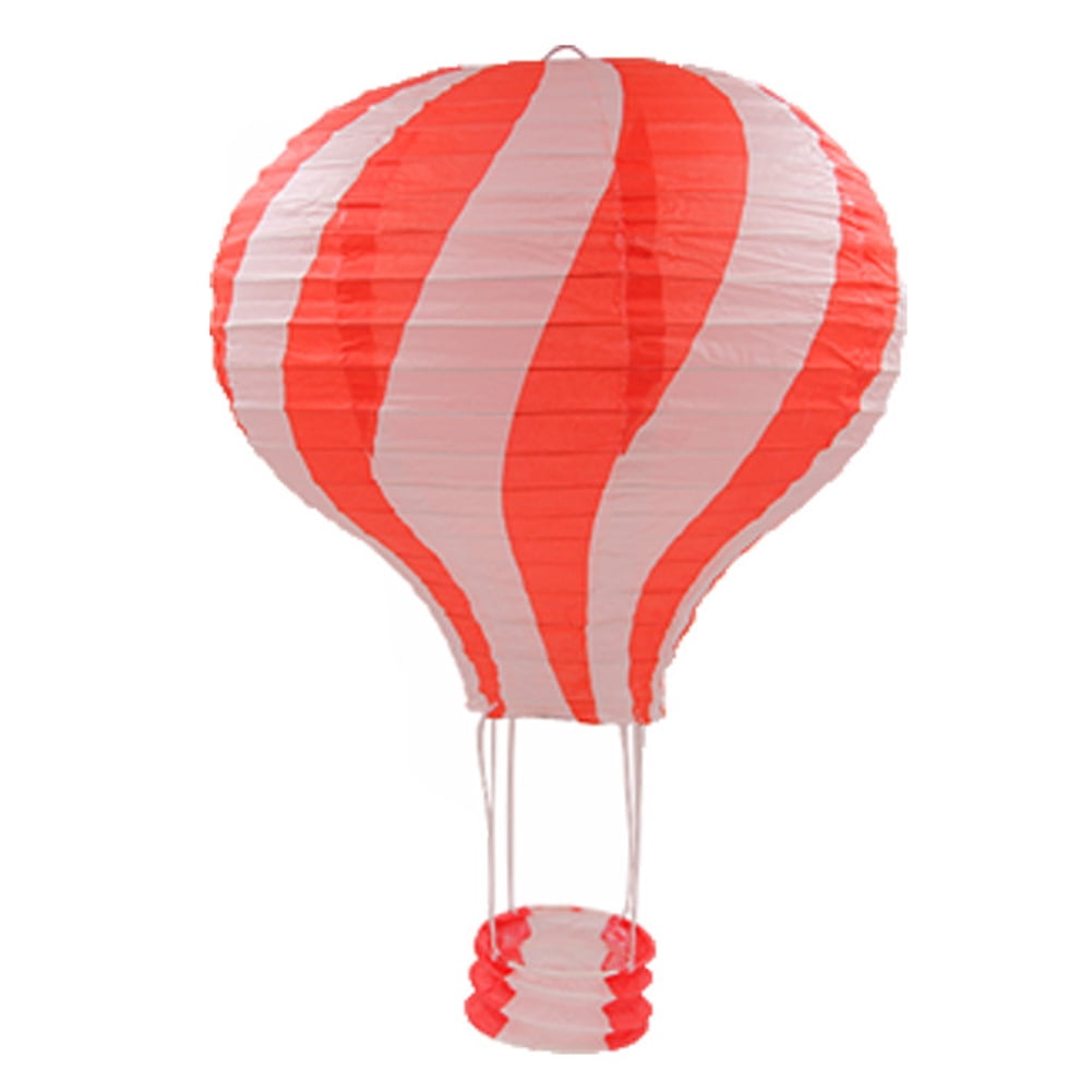 Hot Air Balloon Solar Lantern Purple Orange Stripe Small