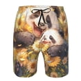 thumbnail image 3 of Balery Cute Panda Sunflower Traje de Baño Estilo Hawaiano para Hombre, Shorts de Secado Rápido con Bolsillos-Large, 3 of 6