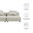 thumbnail image 3 of 2 pcs Modular Sofa, Brown, Fabric, Living Room Lounge Cafe Lobby Hospitality Restaurant, Modern Contemporary, HB37452, 3 of 8