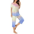 thumbnail image 6 of Wancir Women Pajama Sets Two-Piece Nightwear Short Sleeve Sleepwear 1/4 Button Down Pj Lounge Sets with Long Pants, 6 of 6