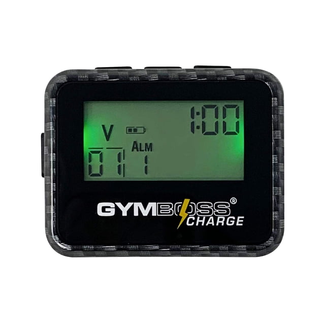 Temporizador de intervalos Gymboss Charge resistente al clima con pantalla LCD retroiluminada
