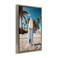 thumbnail image 3 of Stupell Industries Standing Surfboard Coastal Blur Brown Framed Floater Canvas Wall Art, design by LSR Design Studio, 25 x 17, 3 of 9