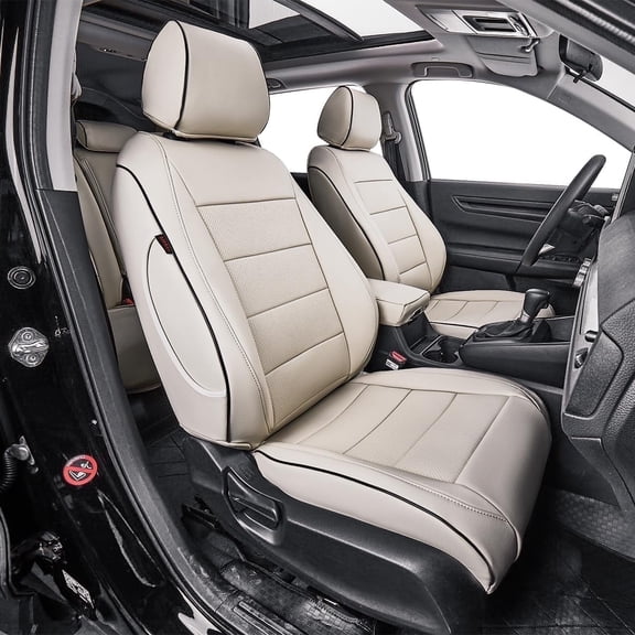 EKR Custom Fit CRV Car Seat Cover for 2023-2026 Honda CR-V EX, EX-L, LX & 2023-2025 Sport, Sport Touring & 2023-2026 CRV Hybrid Sport, Sport Touring, Sport-L-faux Leather Auto Seat Covers(Beige)