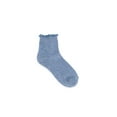 thumbnail image 3 of Wonder Nation Girls' Textured Lettuce Edge Ankle Socks, 3-Pack, Sizes S-L, 3 of 5