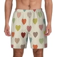thumbnail image 3 of Uemuo Heart Polka Dot Pattern Mens Swim Trunks Quick Dry Board Shorts with Mesh Lining, Stretch Beach Shorts Quick Dry No-Chafing Board Shorts-3X-Large, 3 of 9