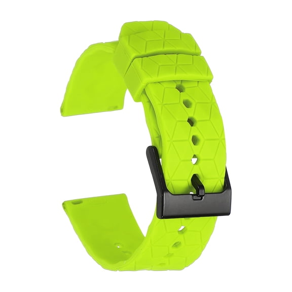 Uxcell Silicone Watch Bands 22mm Width Soft Quick Release Watch Bands Replacement Sports Wristband with Stainless Steel Buckle for Men Women, Fluorescent Green