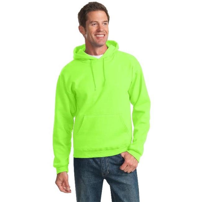 996M Mens NuBlend Pullover Hooded Sweatshirt, Neon Green 2XL