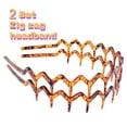 thumbnail image 5 of 2 Set of Zig Zag Headbands for Women Men, Plastic Sharks Tooth Hair Comb Headband (2 Spray Amber color), Hair Accessories for Women & Men Washing Face, 5 of 8