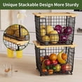 thumbnail image 2 of Wire Storage Basket For Kitchen Pantry Kitchen Counter Basket Stackable Wire Organizing Bin For Produce Vegetable - Countertop Potato Onion Veggie Basket Black, 2 of 6