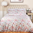 thumbnail image 2 of 300 Thread Count 100% Cotton Floral Duvet Cover & Pillow Shams Set, Twin/Twin XL, Light Blue - Blue Nile Mills, 2 of 6
