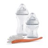 Bebek 5 oz and 8 oz, Graduated in Ounces and ML Patented Anti Colic Clear BPA-Free Bottle, w/ Easy to Clean Sense-Flo Hospital Grade Silicone nipples and FREE Nipple and Bottle Brush.