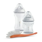 Bebek 5 oz and 8 oz, Graduated in Ounces and ML Patented Anti Colic Clear BPA-Free Bottle, w/ Easy to Clean Sense-Flo Hospital Grade Silicone nipples and FREE Nipple and Bottle Brush.