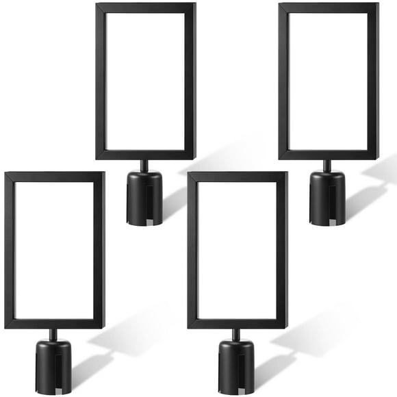 4 Pcs Support de Panneau Double Face avec Couvercle Cadre de Panneau Supérieur pour Panneaux de 8.58 x 12.52 Pouces Taille Papier pour Contrôle de la Foule Sentinelles