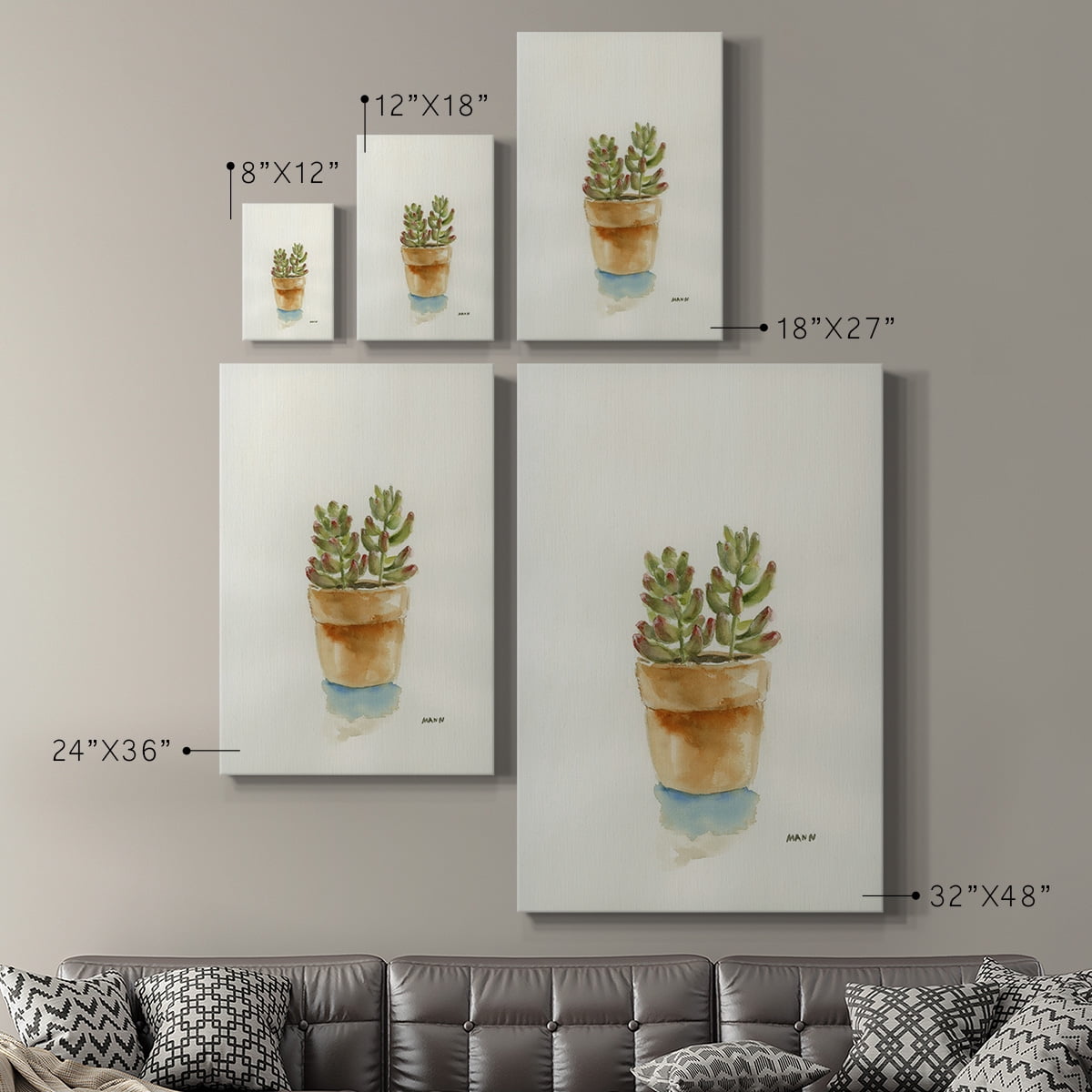 Succulent III Premium Gallery Wrapped Canvas - Ready to Hang