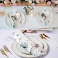 thumbnail image 2 of Teal Pink Spring Floral Cloth Napkins, Summer Botanical Watercolor Washable and Reusable Dinner Napkins Set of 8, Table Napkin for Kitchen Party Birthday Wedding Hotel Housewarming 20"x20", 2 of 8