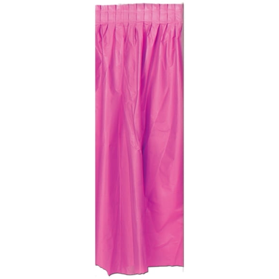 Beistle Pack of 6 Cerise Pleated Disposable Plastic Picnic Party Table Skirts 14'