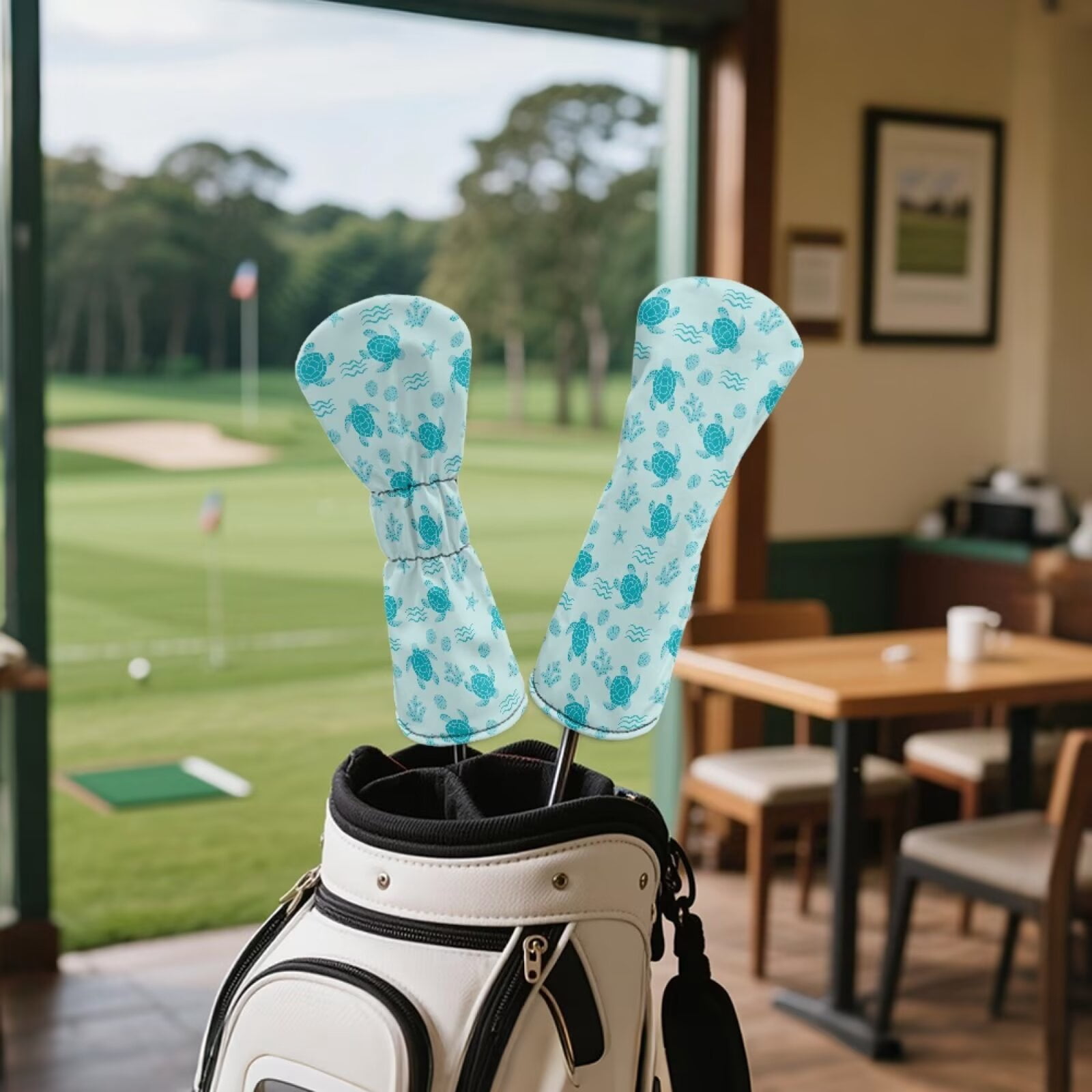 Uorisanigo Golf Club Head Covers Set for for Driver, Fairway Hybrid Woods, Blue Turtle Golf Headcovers Fit Most Golfs Clubs with Soft Lining for Extra Club Protection for Men and Women