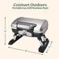 thumbnail image 3 of Cuisinart Petite Gourmet Portable Gas Grill, Compact Portable Grill Propane, 150 Sq. In. Cooking Surface, 5,500 BTU Burner Small Gas Grills for Camping, 3 of 7