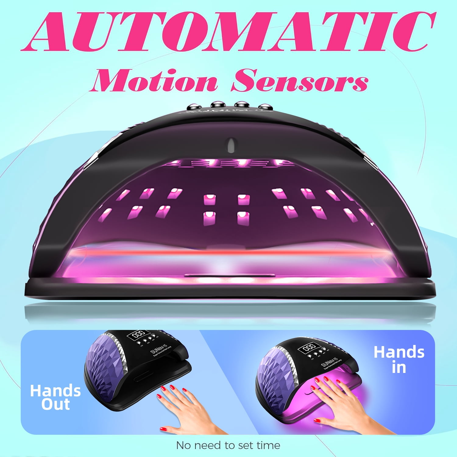 66 LED UV LED Nail Lamp with Auto Motion Sensor, Professional Nail Dryer Light Cabin for Gel Nail Polish, Manicure Lamp for Salon & Home Use
