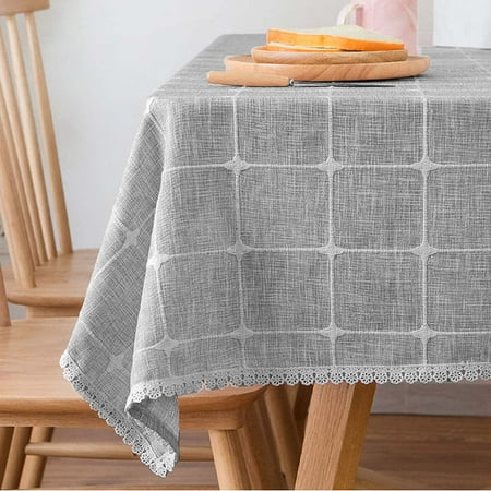

UMMH Cotton Linen Tablecloths Table Covers 35x35 in Rustic Farmhouse Rectangle Table Cloth for Kitchen Dining Washable Dining Table Cloths Wrinkle-Free Tablecloth