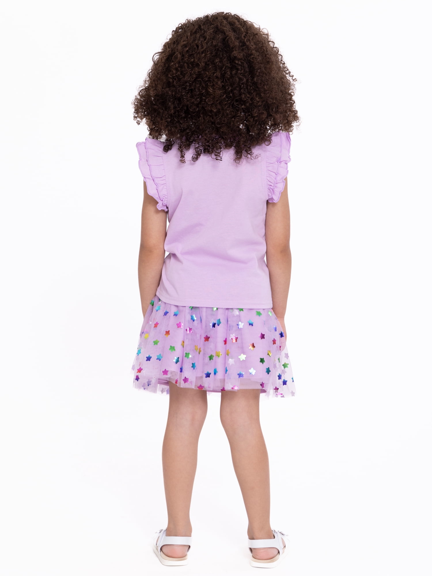 Bluey & Bingo Toddler Girl 2 Piece Ruffle Top & Tutu Skirt Set, Sizes 12M-5T