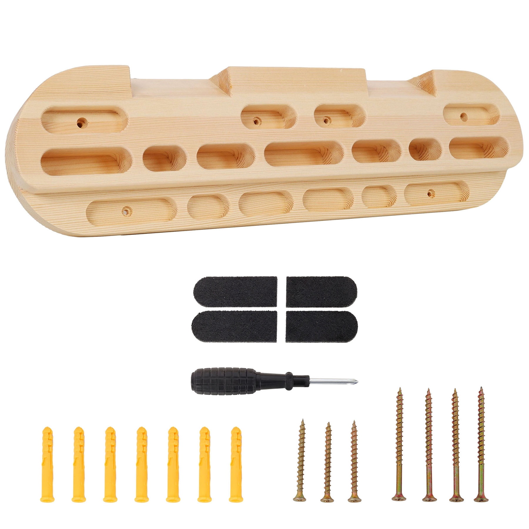 S-HOME Wooden Climbing Hangboard Training Tool for Rock Climbers to Strengthen Fingers and Improve Grip