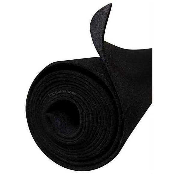 Polymat Quality 10ft by 3.75ft Wide Black Auto Rv Trunk Liner Autotrim Dash Cover Headliner Dj Cabinet Pad Store Display Wrap Latex Backed Carpet