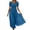 Blue, variant on Bxsruta Womens Maxi Dresses Square Neck Puff Sleeve Smocked Flowy Casual Sundress