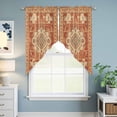 thumbnail image 6 of Orange Boho Kitchen Window Curtains, Swag Curtains Valance for Bedroom Living Room Bathroom, Geometric Antique Tribal Retro Ethnic Rod Pocket Window Treatment Curtain Block Drapes 2 Panels 36"x36", 6 of 9