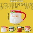 thumbnail image 3 of Glass Bottle,Festive 3D Ceramic Christmas Mug: Santa Snowman Reindeer & Penguin Travel Cup, 3 of 9