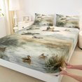 thumbnail image 3 of Homewish Rustic Mallard Duck Queen Sheet Sets,Country Farmhouse Lodge Flat Sheet,Flying Animal Queen Fitted Sheet For Kid,Ultra Soft Home Decor,4-Piece, 3 of 7