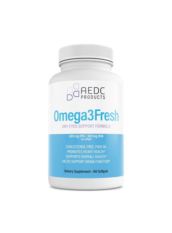 AEDC Omega3Fresh Eye/Heart/Brain Health Supplements for Adults | Dry Eye Relief