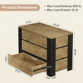 thumbnail image 2 of Finmind 36-Inch Wide Nightstand, Large Night Stand with 3 Drawers, Oversized Nightstand Bedside Table for Bedroom, Farmhouse Side End Table with Storage  for Living Room, Natural, 2 of 7
