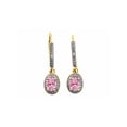 thumbnail image 4 of Rylos Yellow Gold Plated Silver Dangling Earrings - 6X4MM Oval Pink Ice & Sparkling Diamonds -  Exquisite Birthstone Jewelry, 4 of 7