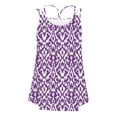 thumbnail image 5 of Goodeals Printed Tank Tops for Women Summer Loose Flowy Shirts Fashion Double Spaghetti Strap Camisole Dressy Casual Sleeveless Work Blouses Square Neck Outfits(Purple,XL), 5 of 6