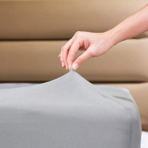 Fitted Sheet COSMOPLUS King Fitted Sheet Only No Flat Sheet or Pillow Shams 4 Way Stretch Micro Knit Snug Fit Wrinkle Free for Standard Mattress and Air Bed Mattress from 8 Up to 14 Light Gray Walmar...