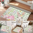 thumbnail image 6 of Rectangle Area Rug 2x3ft, Easter Watercolor Floral Bunny Non-Slip Non-Shedding Floor Mat, Spring Flower Egg Green Lattice Washable Sturdy Carpet for Living Room Bedroom Home Decor, 6 of 9