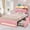 Pink, variant on AOGLLATI Boucle Bed Frame Full Size with Storage Headboard, Charging Station and LED Lights, Upholstered Full Cloud Bed Frame with 4 Drawers, Soft Marshmallow Bed Frame, No Box Spring Needed, Cream