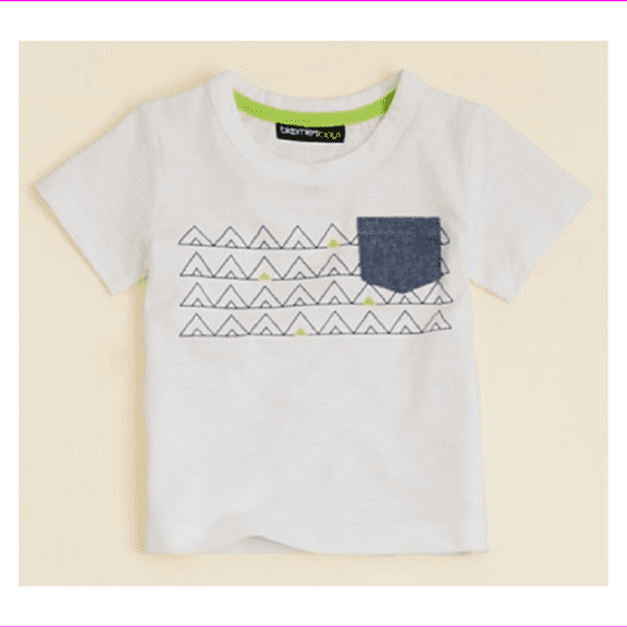 Bloomie's Infant Boys' Geometric Print Tee, White, Size 9 Months