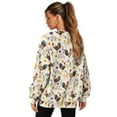 thumbnail image 6 of SCRAWLGOD Rooster Sunflower Floral Print Beige Crewneck Fall Sweatshirts for Women Trendy Women's Long Sleeve Pullover Tops with Pockets Fashion for Daily Wear, Spots, Office, 3XL, 6 of 7