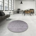 thumbnail image 3 of Ahgly Company Indoor Square Mid-Century Modern Dark Gray Oriental Area Rugs, 3' Square, 3 of 6