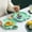 Green#3, variant on XiYing Wheat Straw Plates with Vinegar Dish, Creative Design Multipurpose Tableware for Snacks, Fruits, Dumplings, Living Room Use, 8.46X6.89 Inches, 1-Piece