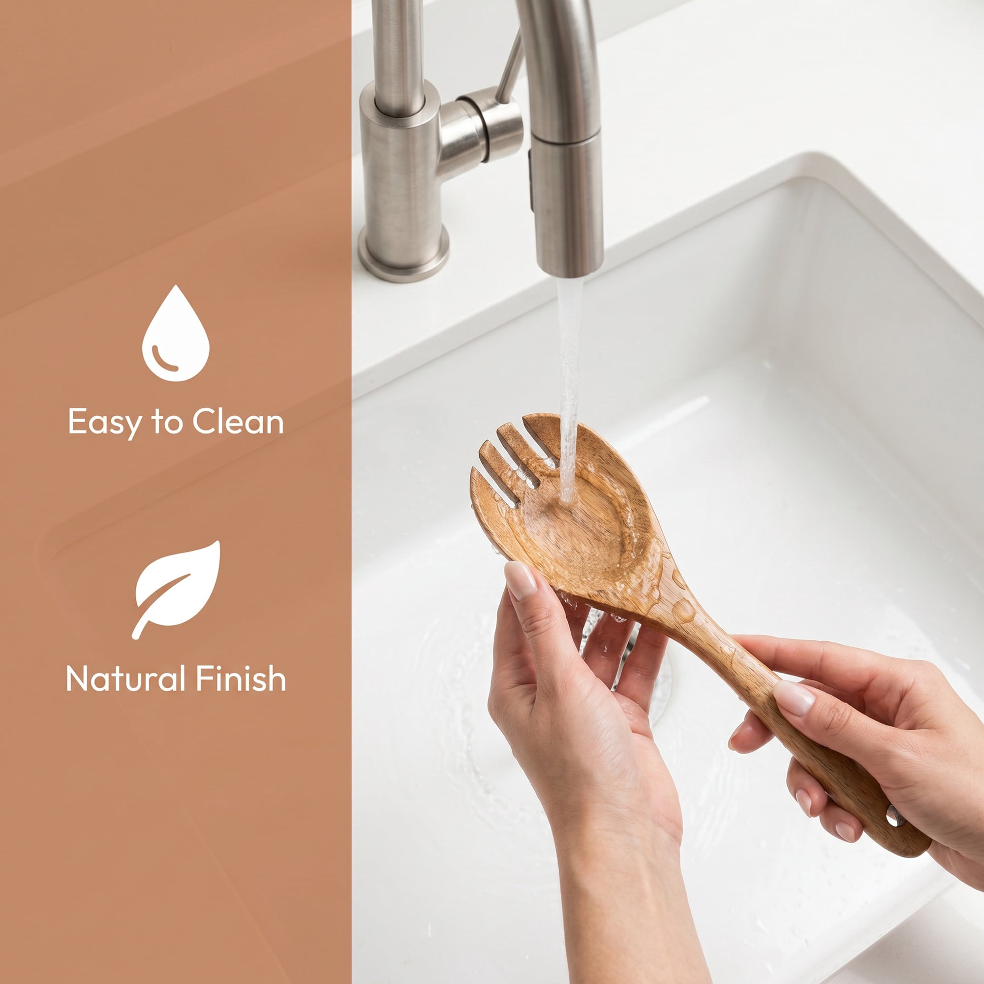 Unique Bargains 7 Pcs Useful Wood Kitchen Utensil Essential Gadgets Set Brown C