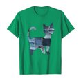 thumbnail image 4 of Sexlip Womens Swimsuit Set Patchwork Cat Print Cover Up Design Crew Neck Short Sleeve Casual Silhouette Soft Fabric for Summer Water Activities Green S, 4 of 4