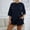 Navy, variant on NominalSnug Womens Pajamas Sets Oversized Short Sleeve Top Elastic Waisted Shorts with Pockets Mathing Lounge Sets