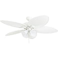 thumbnail image 1 of Honeywell Palm Lake 52" Indoor Outdoor Ceiling Fan w/ Light & Pull Chain, White, 1 of 12