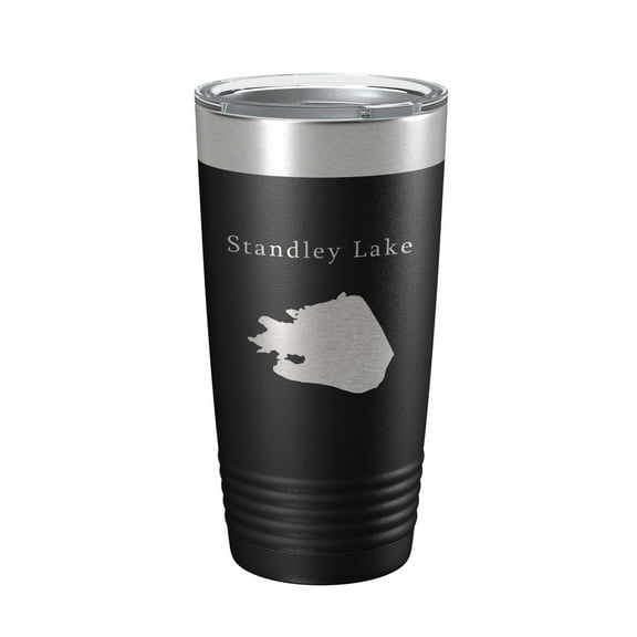 Standley Lake Map Tumbler Travel Mug Insulated Laser Engraved Coffee Cup Colorado 20 oz Black
