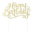 thumbnail image 2 of LOVERLYZ 10Pcs Creative Glitter Happy Birthday Cake Topper Alternative Party Handmade Party Event Decorations (Gold), 2 of 8